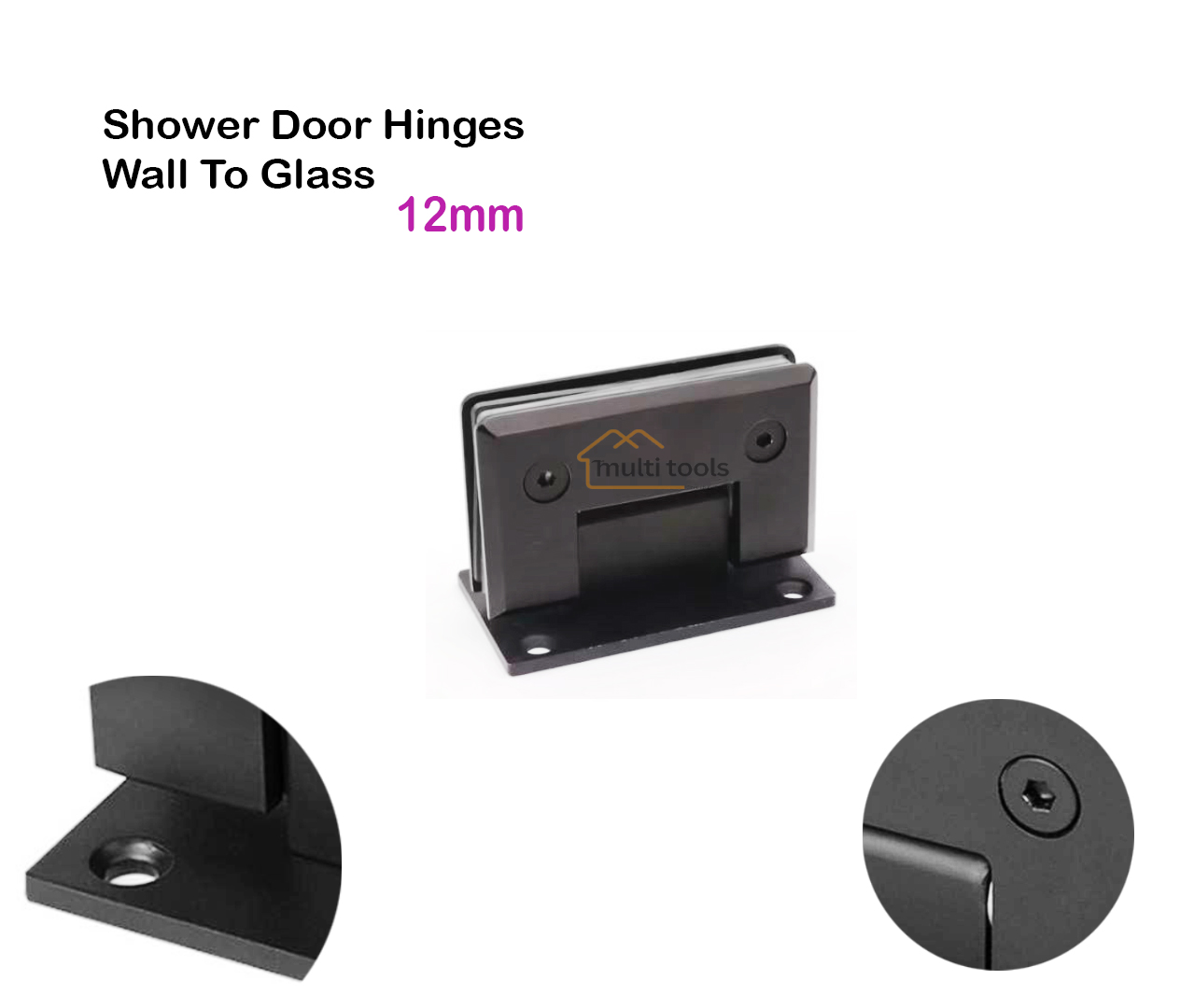 Shower Door Hinges Wall To Glass (12mm)